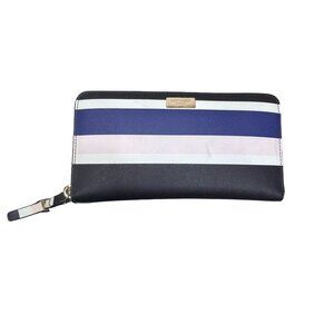 Kate Spade Laurel Way Printed Neda Cruise stripe Wallet Navy Black Pink READ